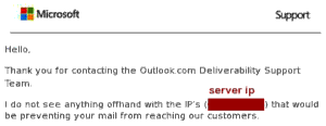 A response from Microsoft